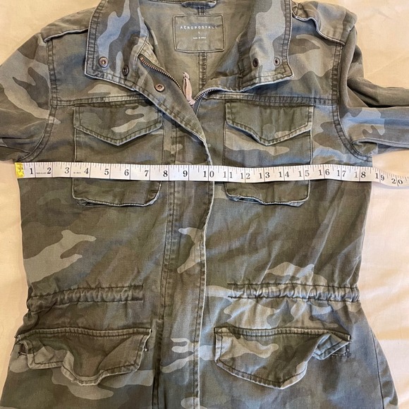 Aeropostale Womens Camouflage Utility Jacket Drawstring Waist Pockets Size S‎ - Picture 7 of 9